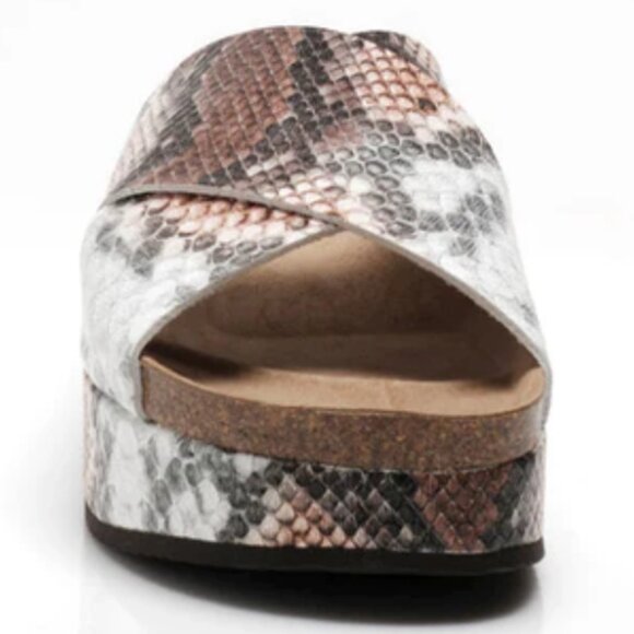 FREE PEOPLE Sidelines Flatform Sandal Slide Sienna Snakeskin size 39(8) NEW - Picture 10 of 13